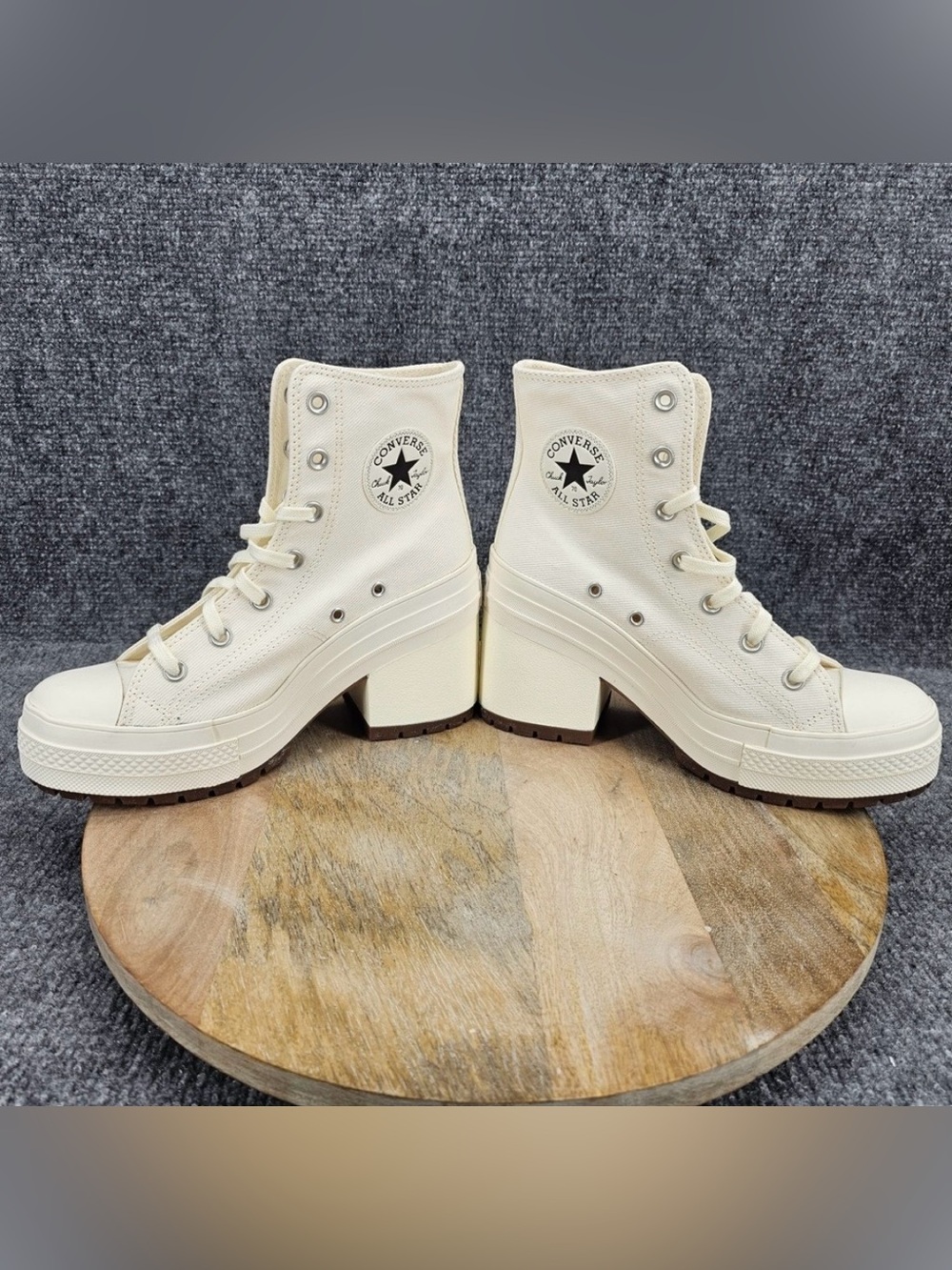 Converse Chuck 70 De Luxe Womens Size 8 Ivory White Heeled Shoes Boots A05348C